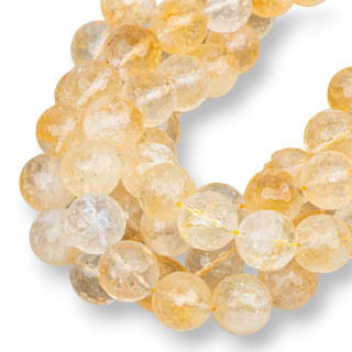 Quarzo Citrino Naturale Perlina Tonda Sfaccettata 12mm
