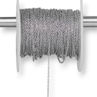 Chaîne Acier Broyé 1.2x1.6mm Fil 0.3mm 20 Mètres