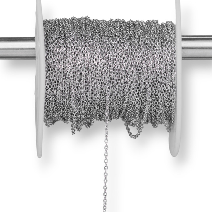 Chaîne Acier Broyé 1.2x1.6mm Fil 0.3mm 20 Mètres