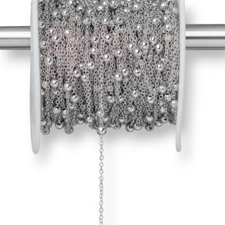 Cadena Forzatina Acero Con Bolas 3,0mm Hilo 0,3mm 20mt