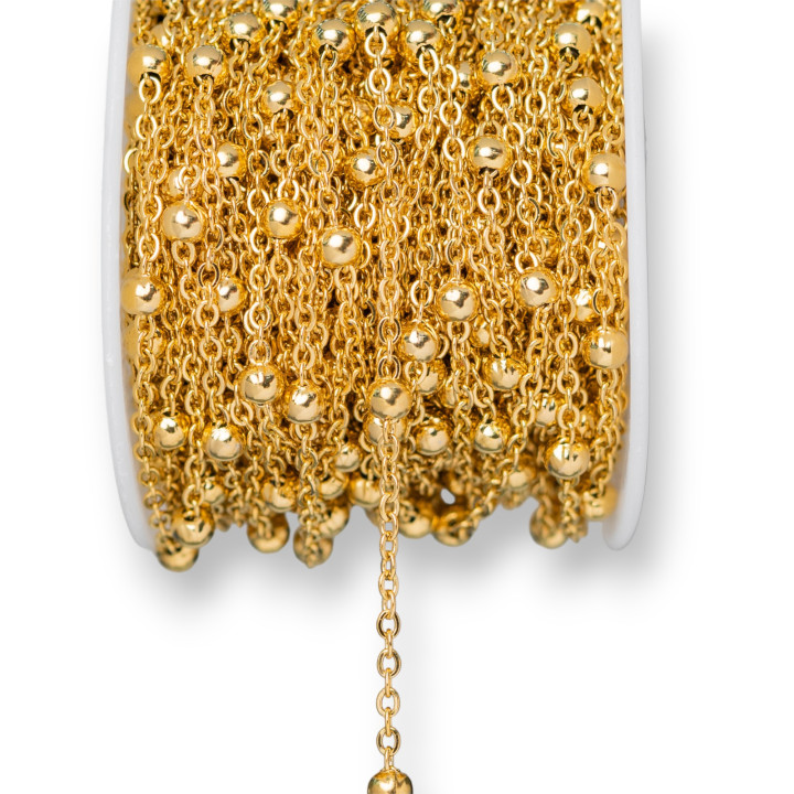 Forced Steel Chain With 4.0mm Balls, 0.5mm Wire, 15m Golden