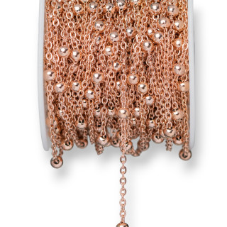 Forzatina-Stahlkette mit 4,0 mm Kugeldraht, 0,5 mm, 15 m Roségold
