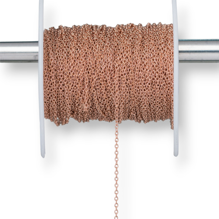 Fil de Chaîne Acier Lisse 1,2x1,6mm 0,3mm 20 Mètres Or Rose