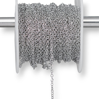 Catena Di Acciaio Forzatina Tonda Schiacciata 2,0mm Filo 0,3mm 20 Metri