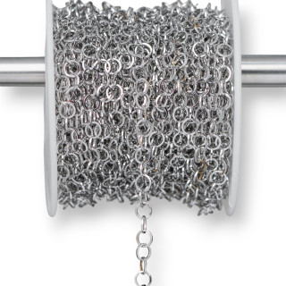 Chaîne Ronde Acier Broyé 3,0mm Fil 0,4mm 20 Mètres