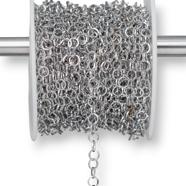 Forced Round Flattened Steel Chain 3.0mm Wire 0.4mm 20 Meters