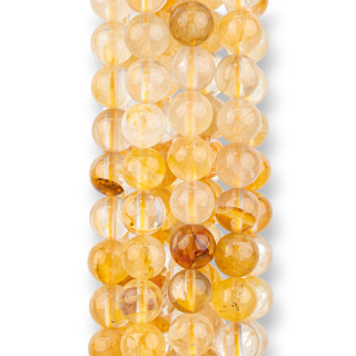 Quartz Hématoïde Jaune Rond Lisse 06mm