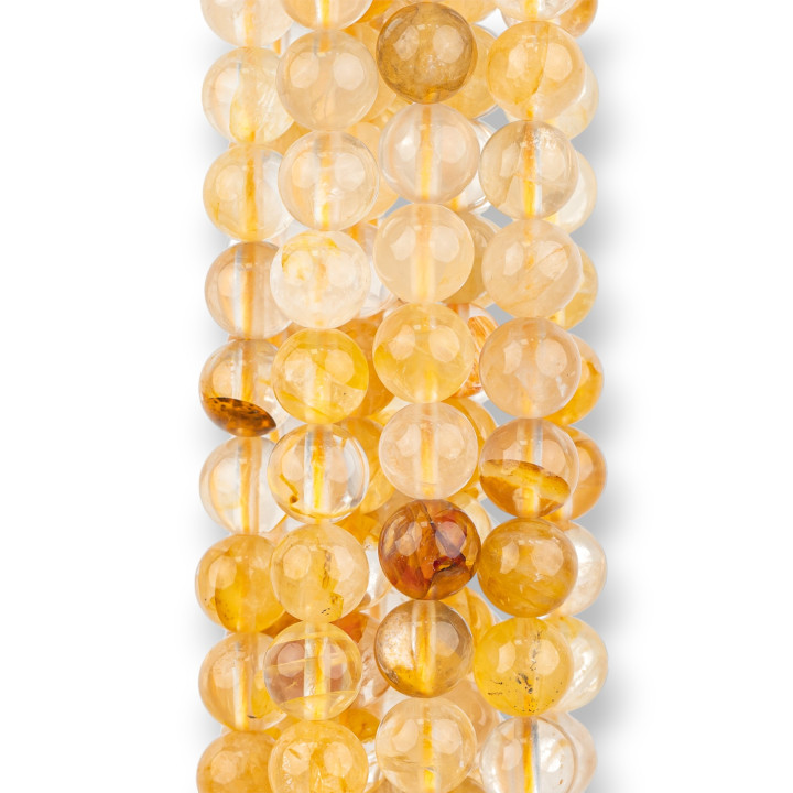 Quarzo Ematoide Giallo Tondo Liscio  6mm