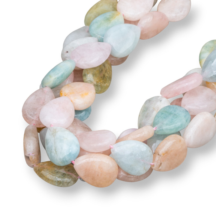 Acquamarina Berilli Multicolor Gocce Piatte Liscie 13x18mm