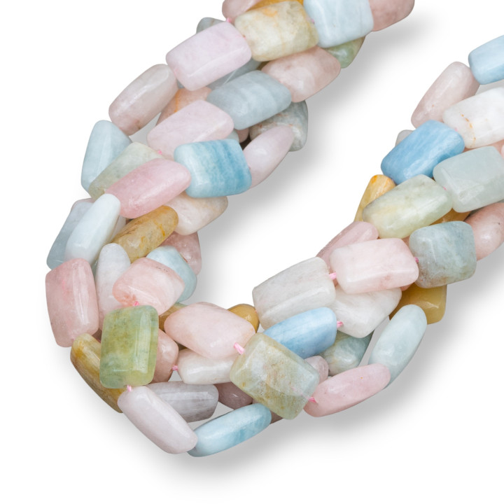 Berilo Aguamarina Rectángulo Plano Liso Multicolor 10x14mm