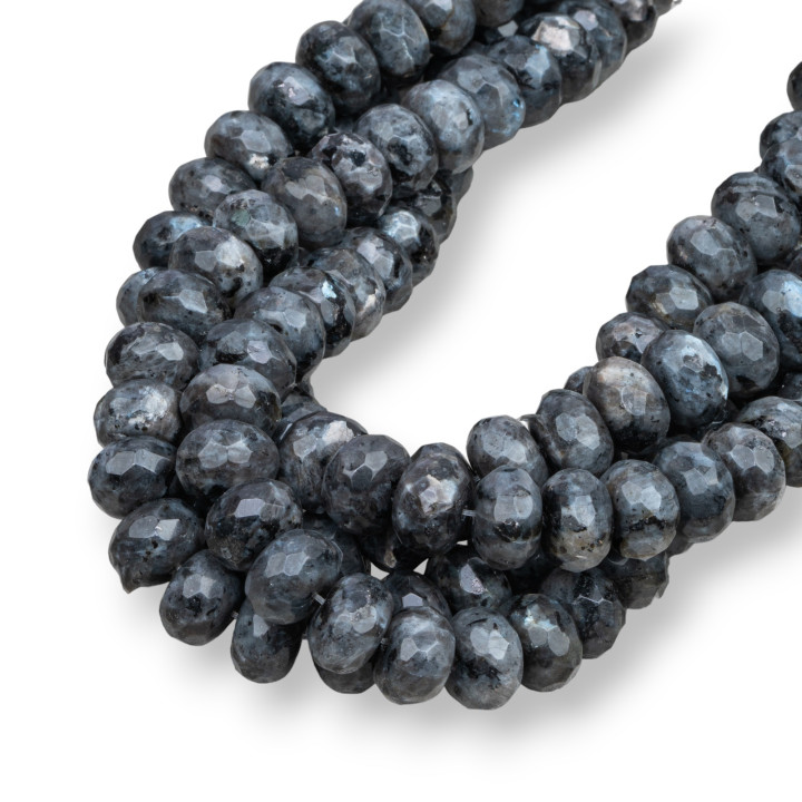 Labradorite Noire Larichite Rondelle Facette 12x08mm
