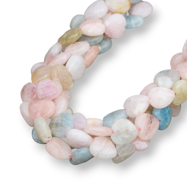 Acquamarina Berilli Multicolor Cuore Piatto Sfaccettato 12mm