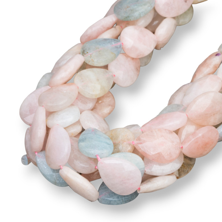 Aquamarin Beryll Multicolor flache facettierte Tropfen 13x18mm