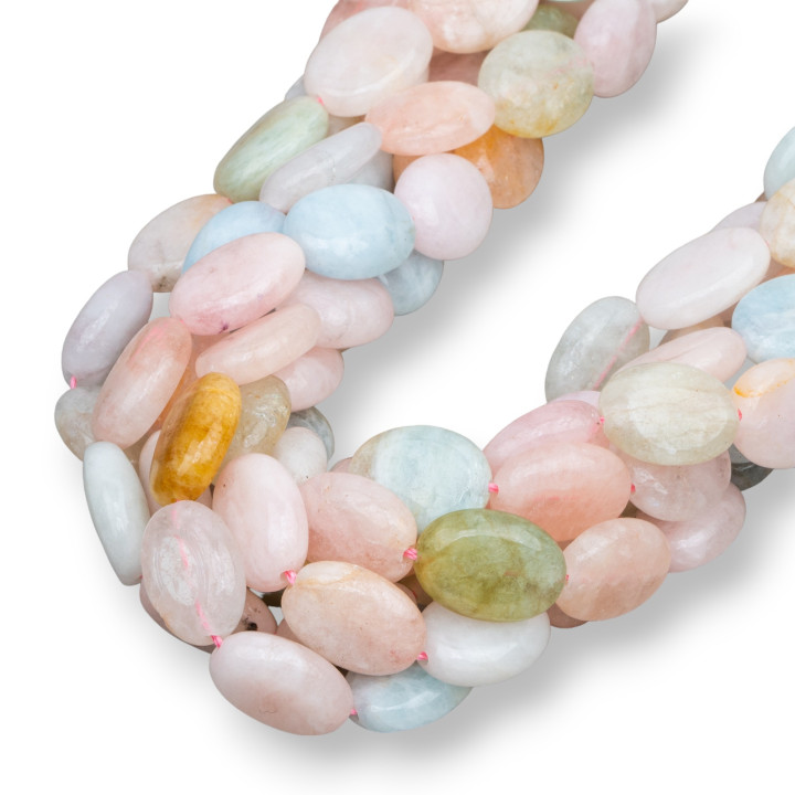 Berilo Aguamarina Multicolor Liso Plano Ovalado 12x16mm