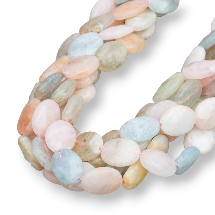 Berilo Aguamarina Multicolor Plato Ovalado Facetado 12x16mm