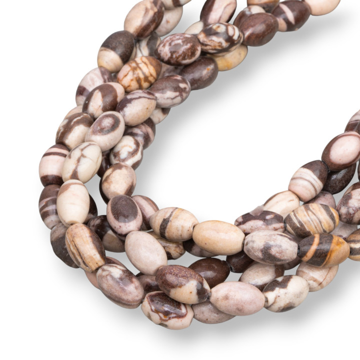 Zebra Jasper Smooth Rice 8x12mm