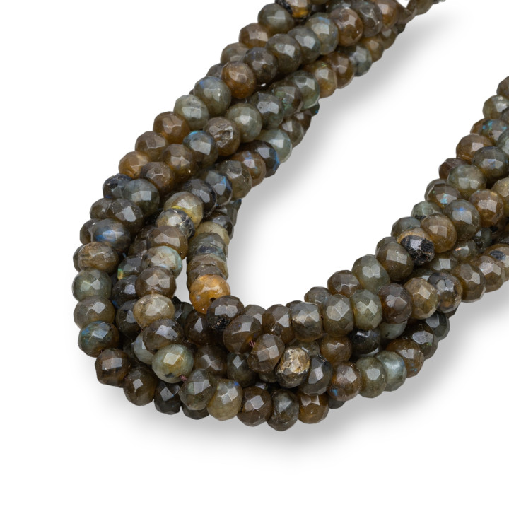 Labradorite Verte Brute Rondelle Facette 08x05mm