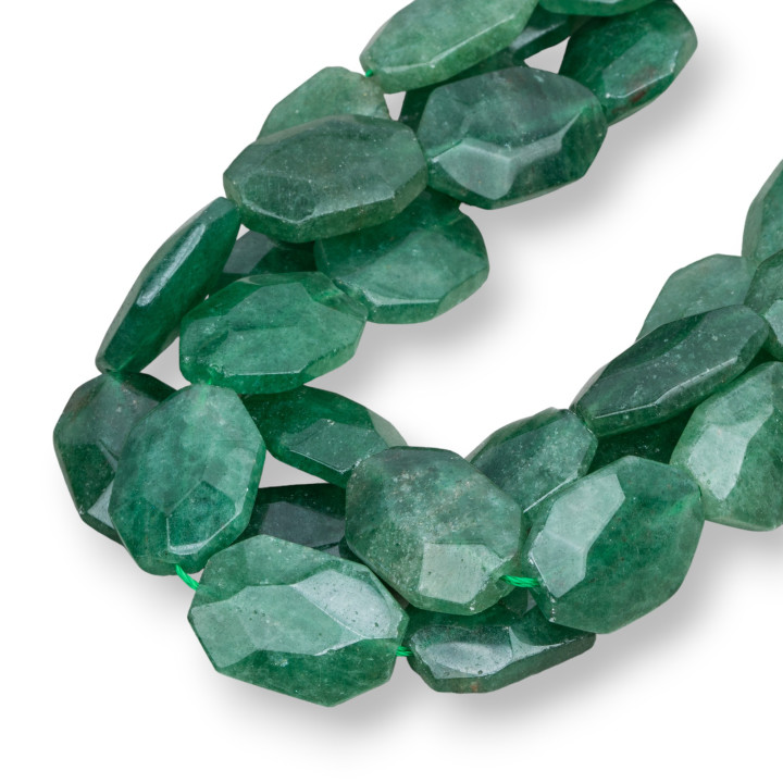 Erdbeerquarz - Erdbeerquarz Stein facettierte Platte 18x25mm Grün