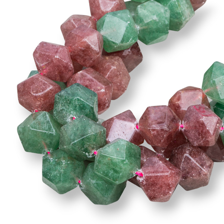 Quartz Fraise - Icosaèdre Quartz Fraise 18mm Bicolore