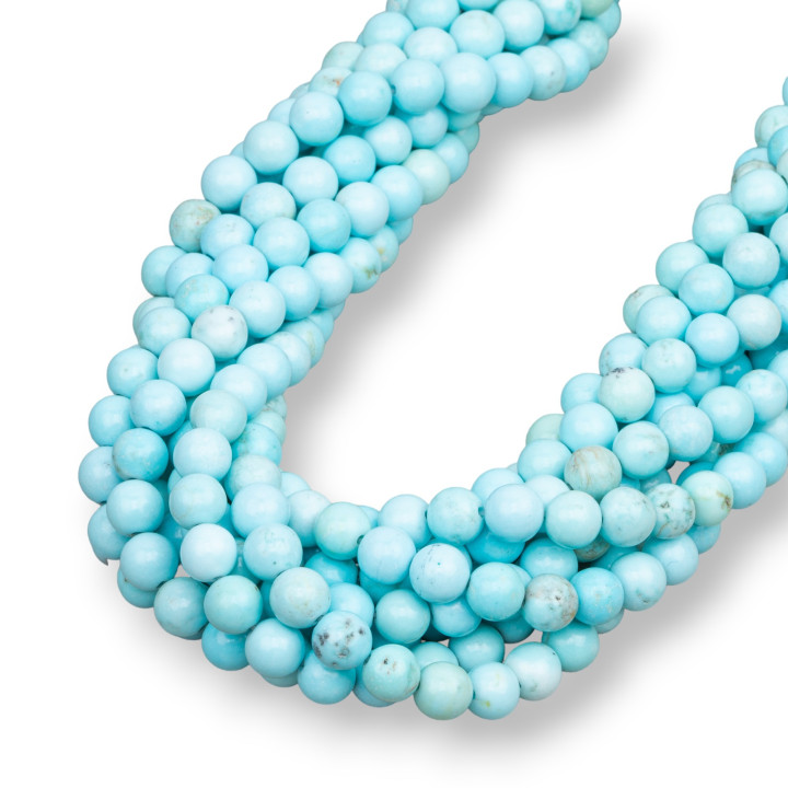 Stabilized Clear Turquoise Round Smooth 06mm