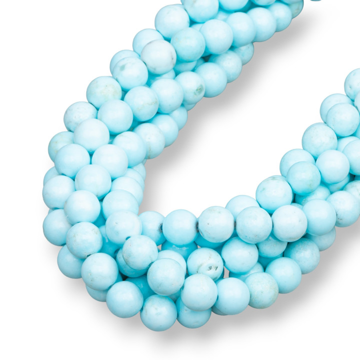 Stabilized Clear Turquoise Smooth Round 08mm