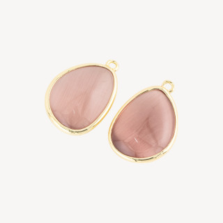 Bronze-Anhänger-Komponente mit Katzenaugen-Set Mango 18 x 25 mm mit 1 Ring 8 Stück Puder