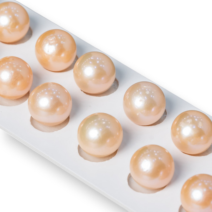 River Pearls 1 Round Hole (AAAAA) 6.5-7.0mm 12Pairs Pink