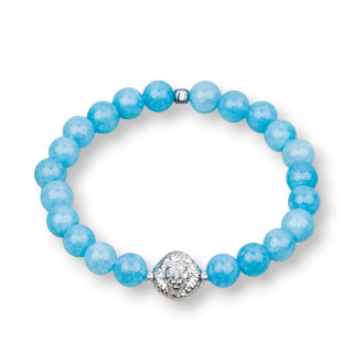 Pulsera Elástica Piedra Dura 08mm Con Hematites Línea Hombre MOD4 Angelite