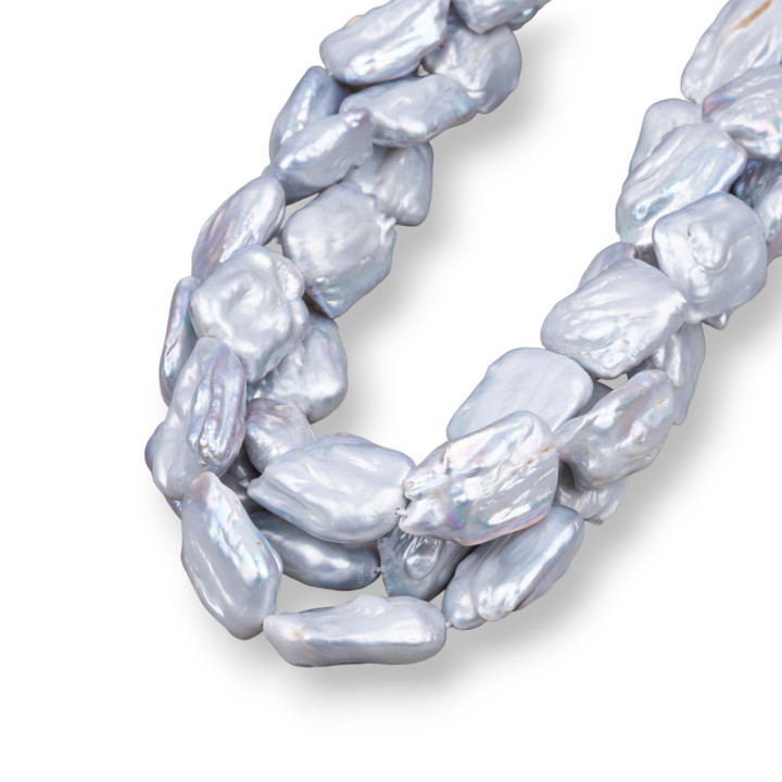 Square Flat Baroque River Pearls (AES) 70-80gr Grau