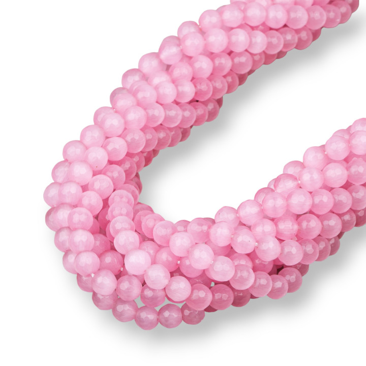 Ojo de Gato Rosa Facetado 06mm