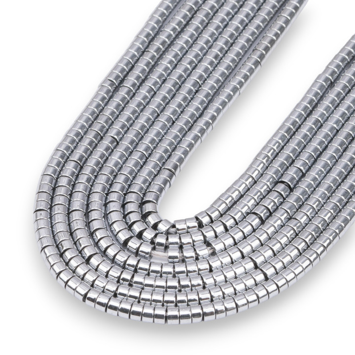 Arandelas Hematites Discos Lisos 4x2mm Plata