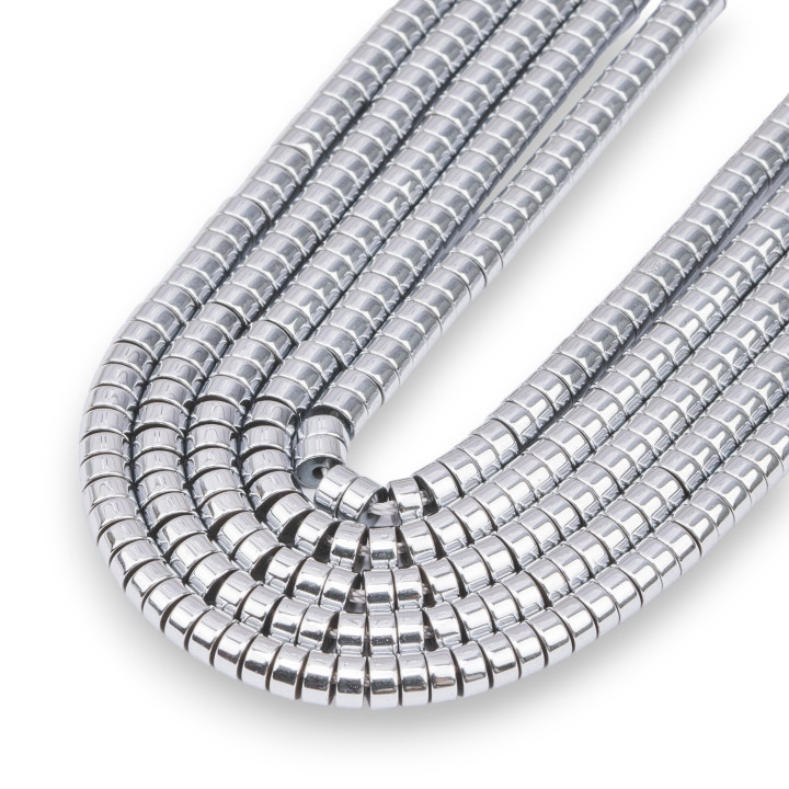 Ematite Argentato Rondelle Dischi Liscio 6x2mm