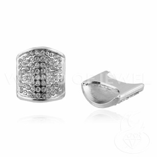 Distanziatore Di Ottone Con Strass 25mm 12pz Rodiato