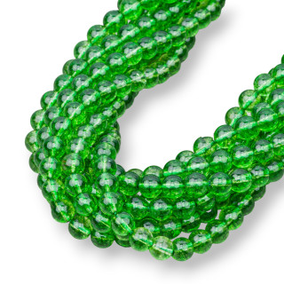 Runder, glatter, peridotfarbener Bergkristall, 06 mm