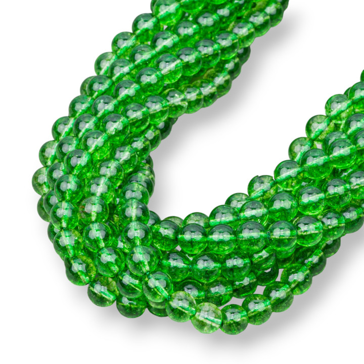 Cristallo Di Rocca Color Peridoto Tondo Liscio  6mm