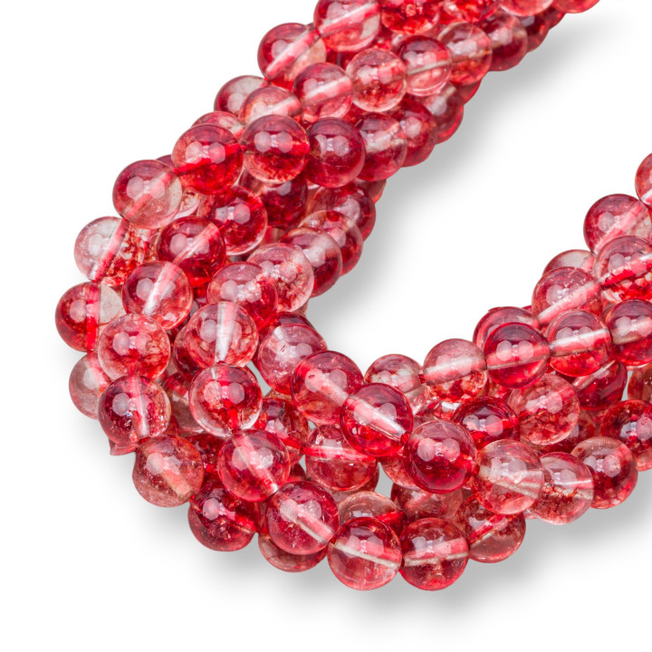 Cristal de Roche Rouge Rond Lisse 08mm