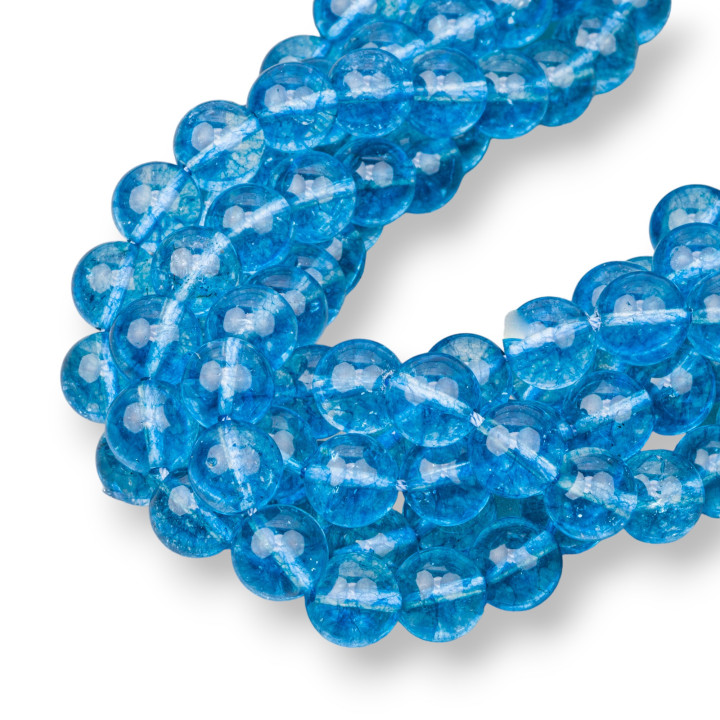 Cristal de Roche Lisse Rond Saphir 10mm