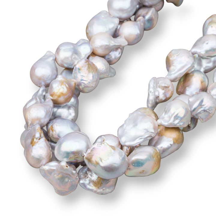 Baroque Teardrop River Pearls (AHW) 70-80gr Spotted Gray