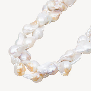 Baroque Teardrop River Pearls (ALJ) 80-90gr Λευκό και Μπρονζέ