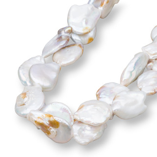 Baroque River Pearls Flat Drops (AYB) 80-90gr Spotted White
