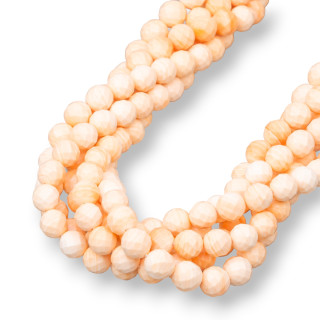 Natural Pink Shell Faceted 7mm