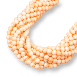 Conchiglia Rosa Naturale Tondo Liscio  5mm