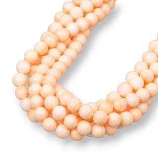 Conchiglia Rosa Naturale Tondo Liscio  7mm