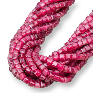 Rubellite Jade Diamant Coupe Cube 4,5mm