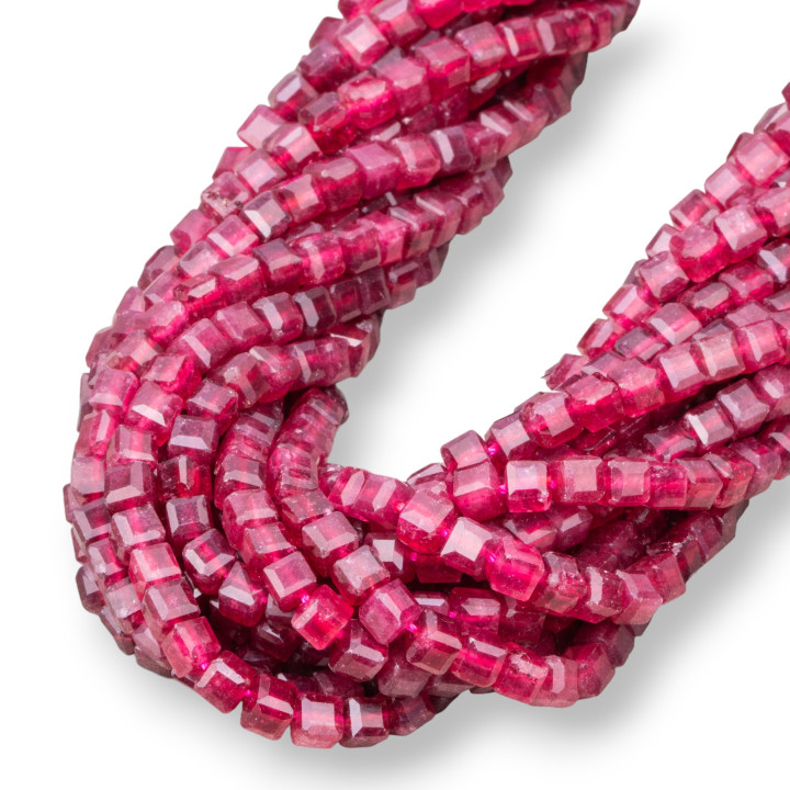 Giada Rubellite Cubo Diamond Cut 4,5mm
