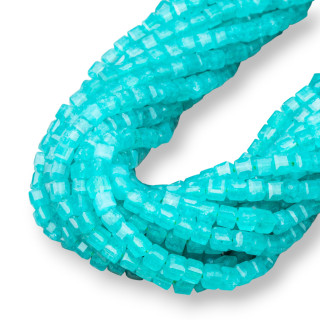 Smaragd-Jade-Würfel im Diamantschliff 4,5 mm