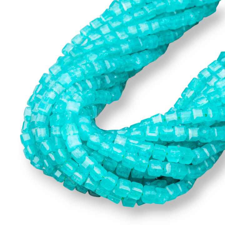 Smaragd-Jade-Würfel im Diamantschliff 4,5 mm