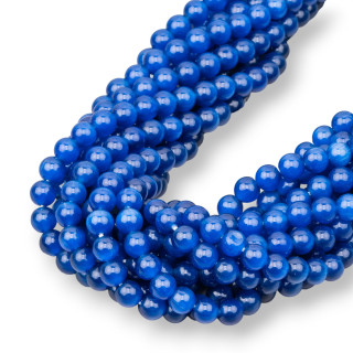 Ojo de Gato Redondo Liso Azul Oscuro 06mm