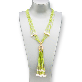 Bijoux Necklace: Elegance and Style with Semi-precious Stones, River Pearls and Zi