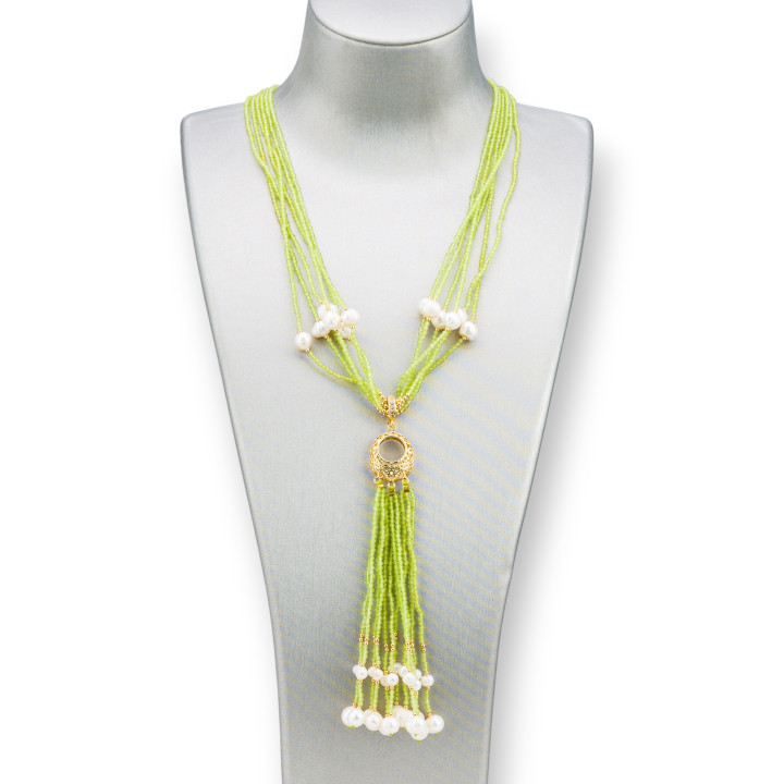 Bijoux Necklace: Elegance and Style with Semi-precious Stones, River Pearls and Zi